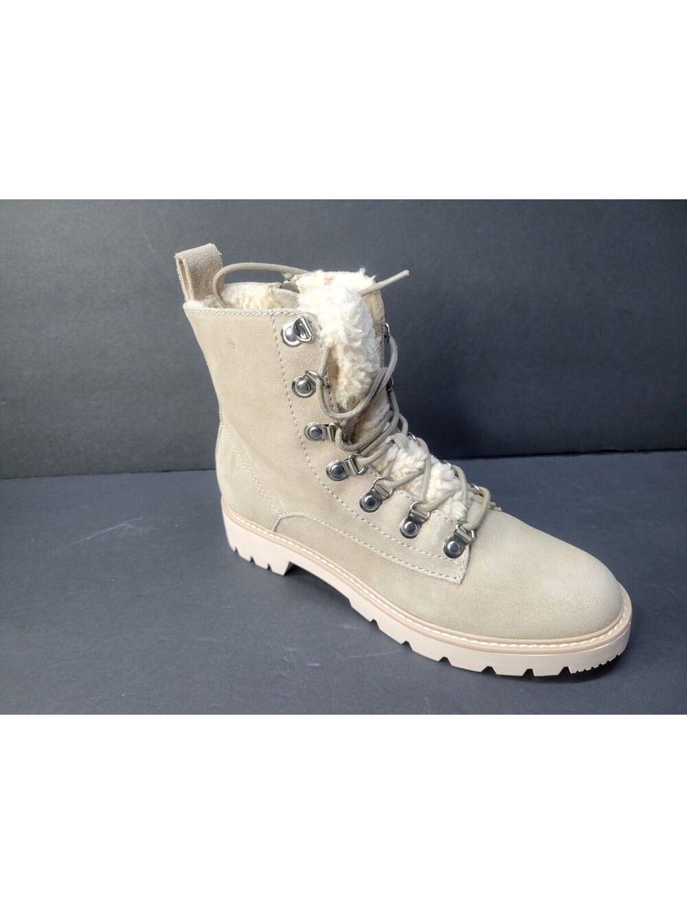 Dolce Vita Womens Polik Hiker Puck Booties DK Taupe Suede Size 7.5  Unboxed